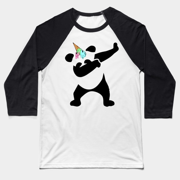 Dabbing Panda Ice Cream Unicorn Funny Pandicorn Baseball T-Shirt by Xeire